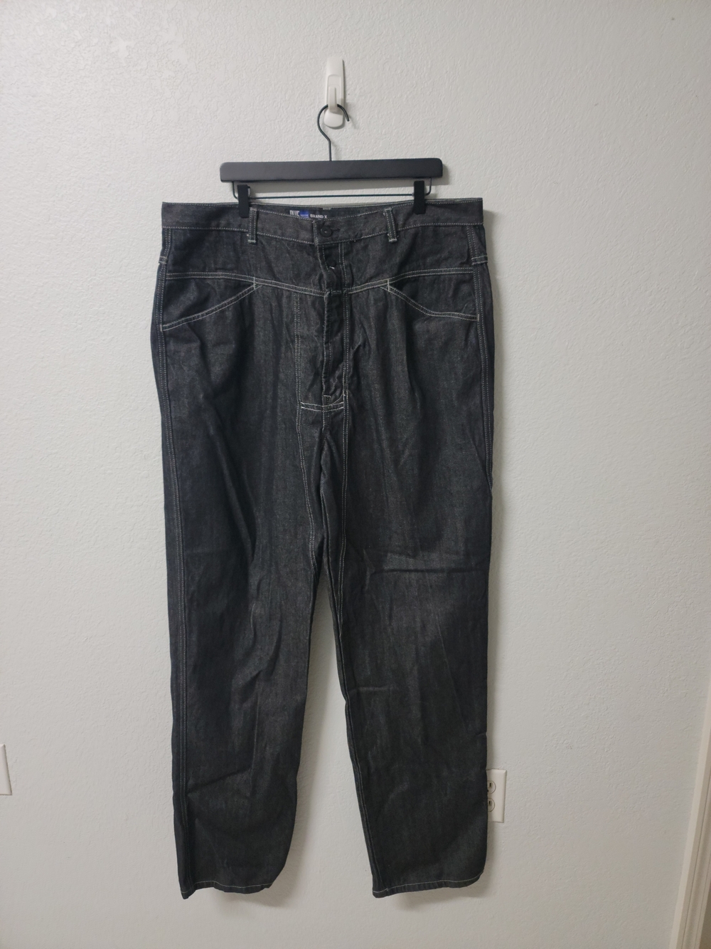 Marithe Francois Girbaud Black Jeans Men's 40L (40×35) Pocket Baggy Wide Long